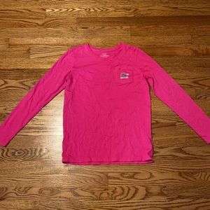 Pink Vineyard Vines long sleeve shirt. Youth L